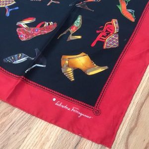 Square Silk Scarf with Shoe Print